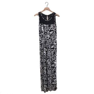 EUC Ivanka Trump Black White Floral Lace Jumpsuit